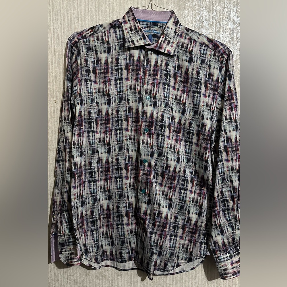 Visconti Black Multicolor long Sleeve woven shirt
